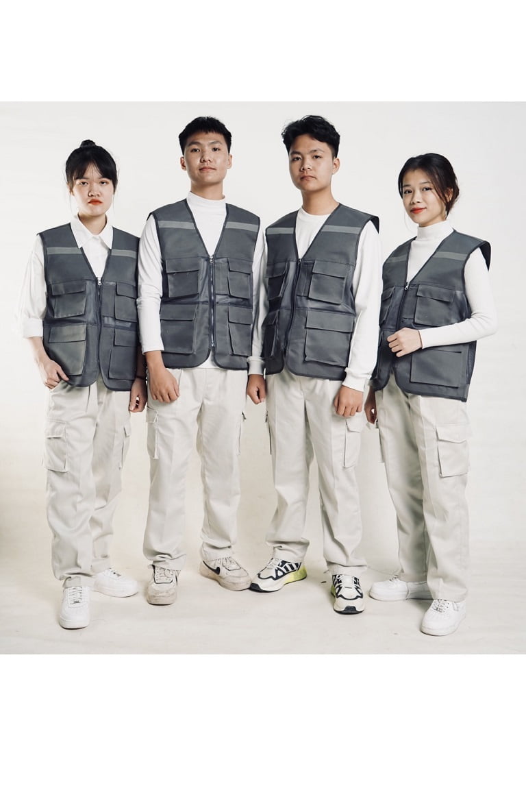 Áo gile bảo hộ kỹ sư vải kaki - Ảnh 2