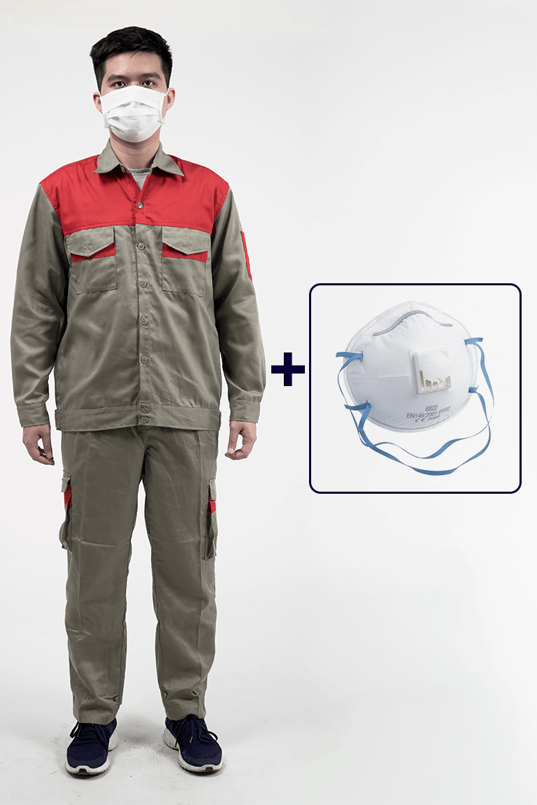 Combo áo quần bảo hộ và khẩu trang bảo hộ giá tốt