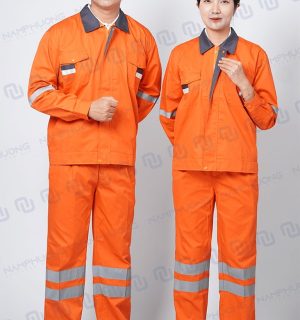 Mẫu đồng phục bảo hộ lao động cho thợ điện màu cam, bền đẹp