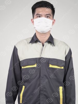 Alternative view of Mẫu đồng phục bảo hộ lao động màu ghi thông dụng nhất