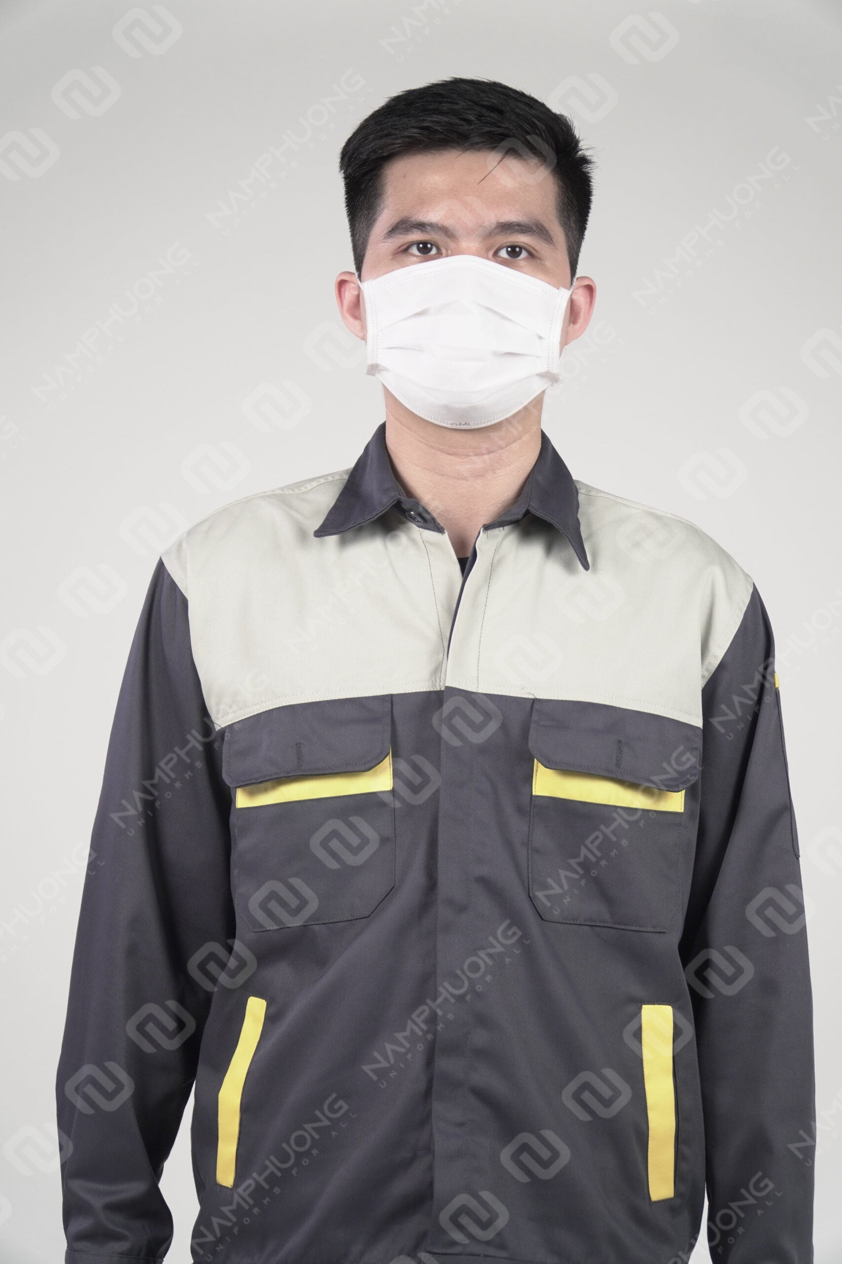 Mẫu đồng phục bảo hộ lao động màu ghi thông dụng nhất - Ảnh 2