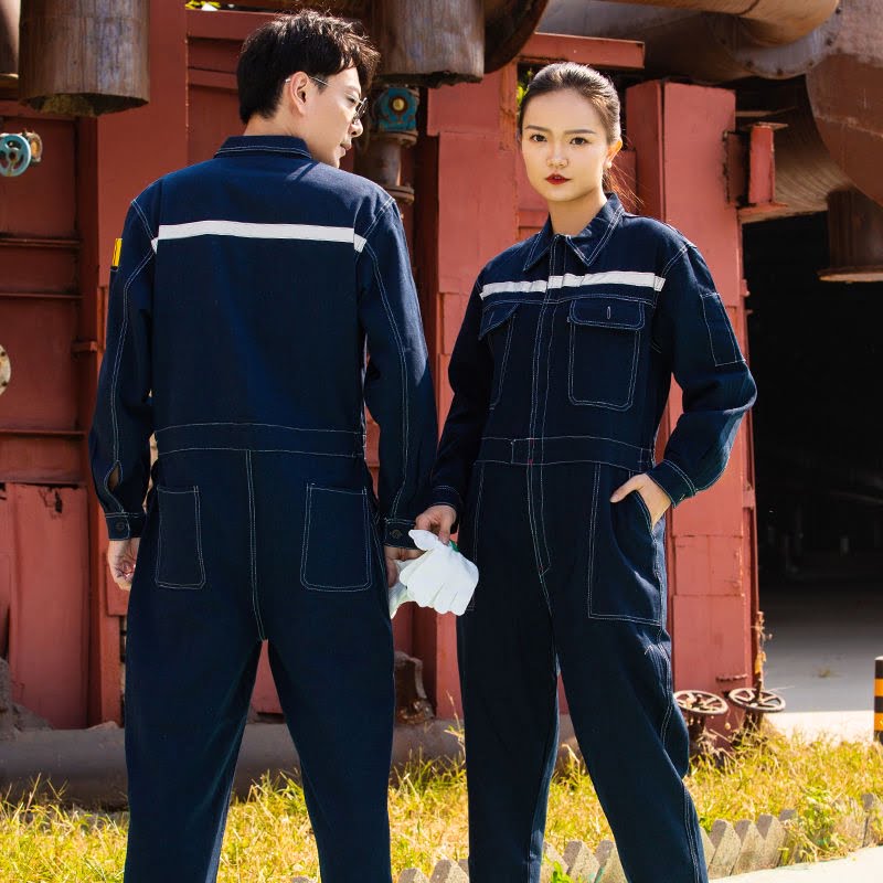 Mẫu quần áo jean thợ hàn liền thân