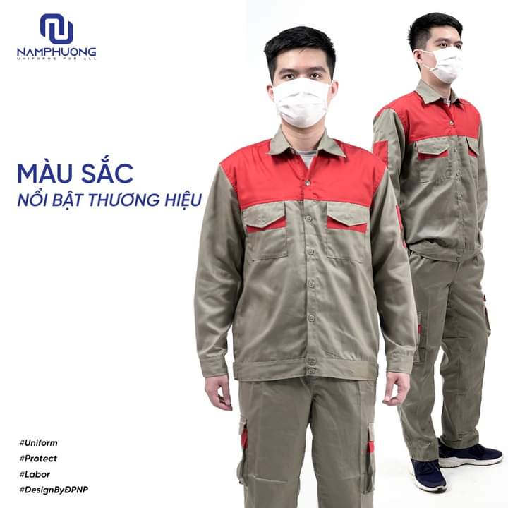 quần áo kaki bảo hộ màu sắc nổi bật 